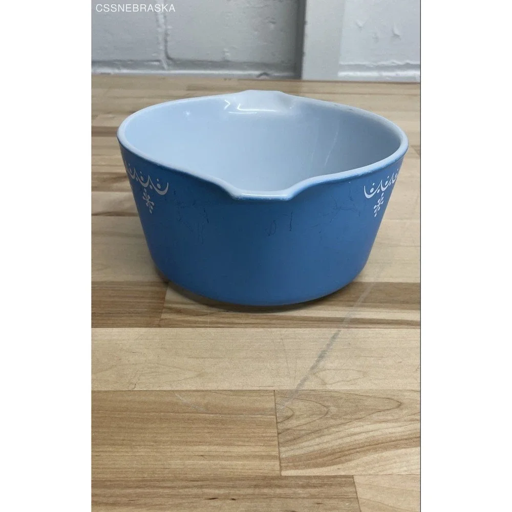 Snowflake Pyrex Blue Vintage 043 1.5 Qt Oval Casserole Dish Bowl No Lid USA